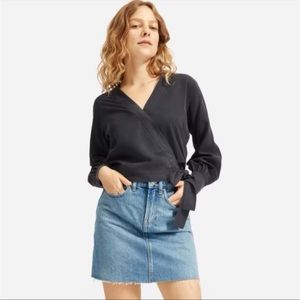 EVERLANE Washable Silk Wrap Top